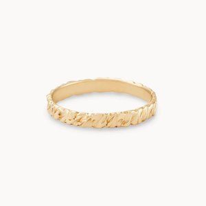 Yellow Gold Bluboho Tree Bark Stability Ring